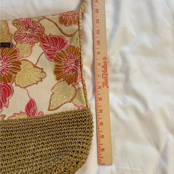 Caribbean Joe Pink and Tan Floral Shoulder Bag - Picture 2 of 7